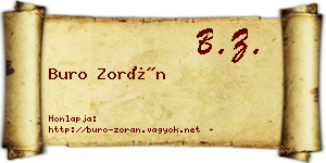 Buro Zorán névjegykártya